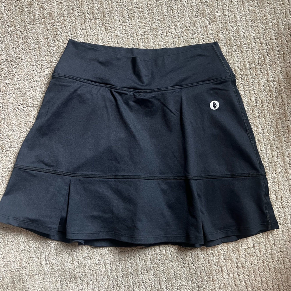 Black Athletic Pickleball Skirt with Dona Jo Logo